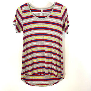 𝅺lularoe striped High low tee XXS